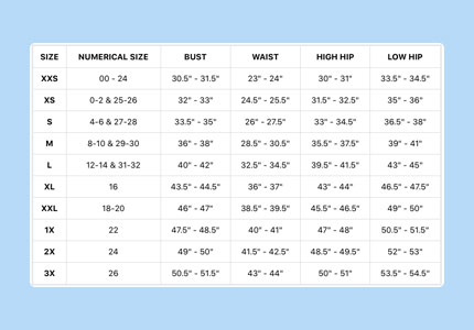 Product size guide